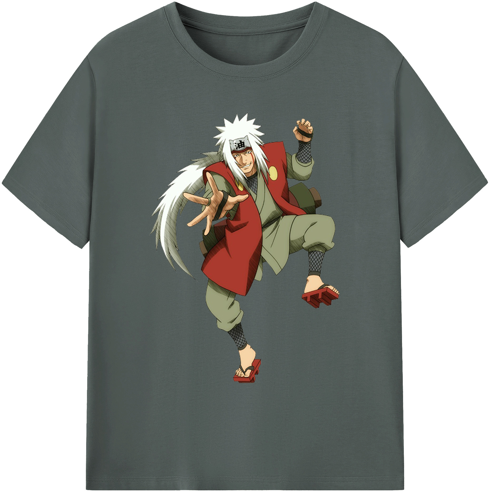 （画像用） NARUTO -ナルト- 自来也（じらいや） Jiraiya 綿100％ メンズ半袖Tシャツ｜肌触りやわらか＆通気性